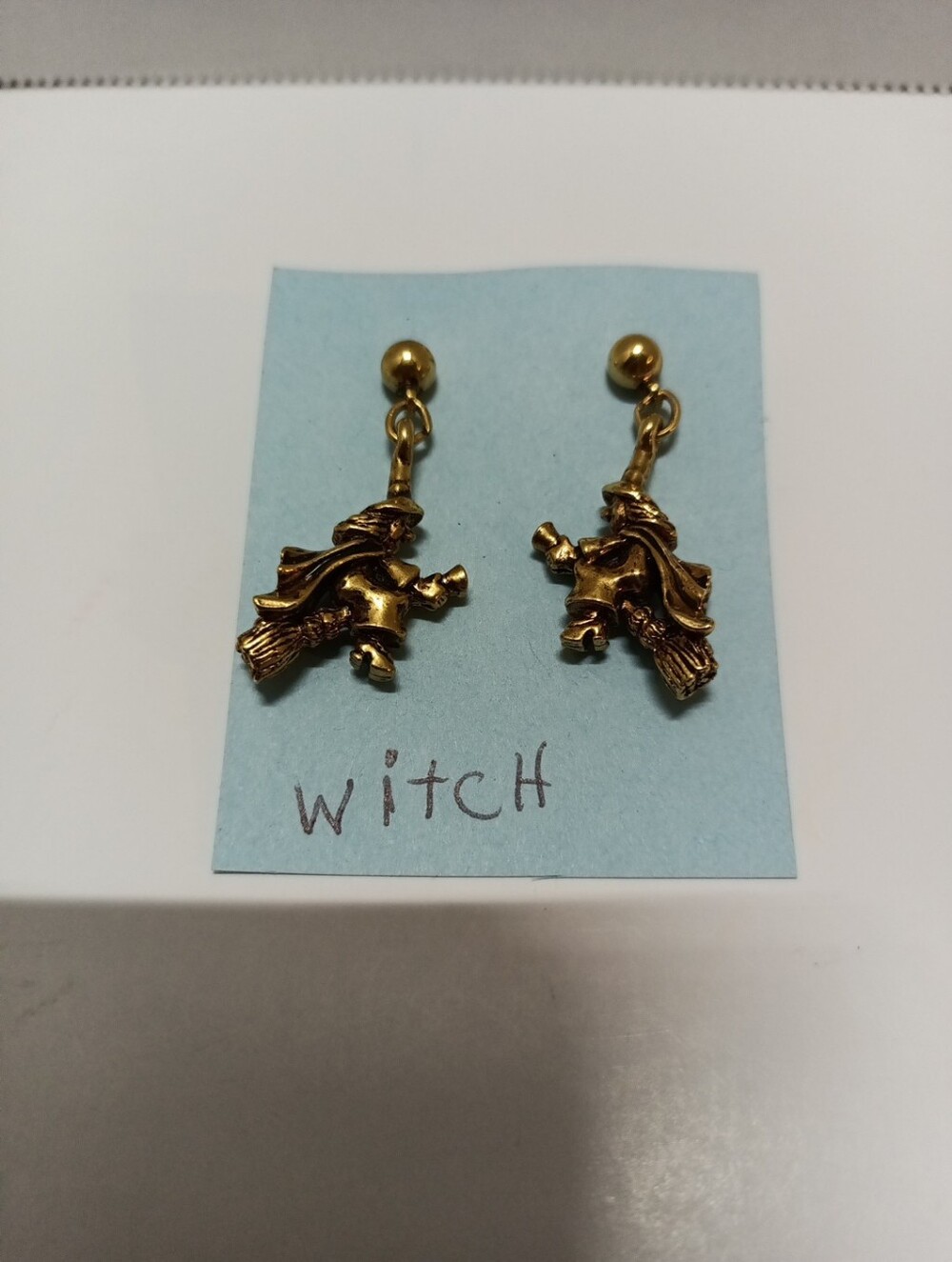Gold Witch Dangle Earrings - Women Jewelry